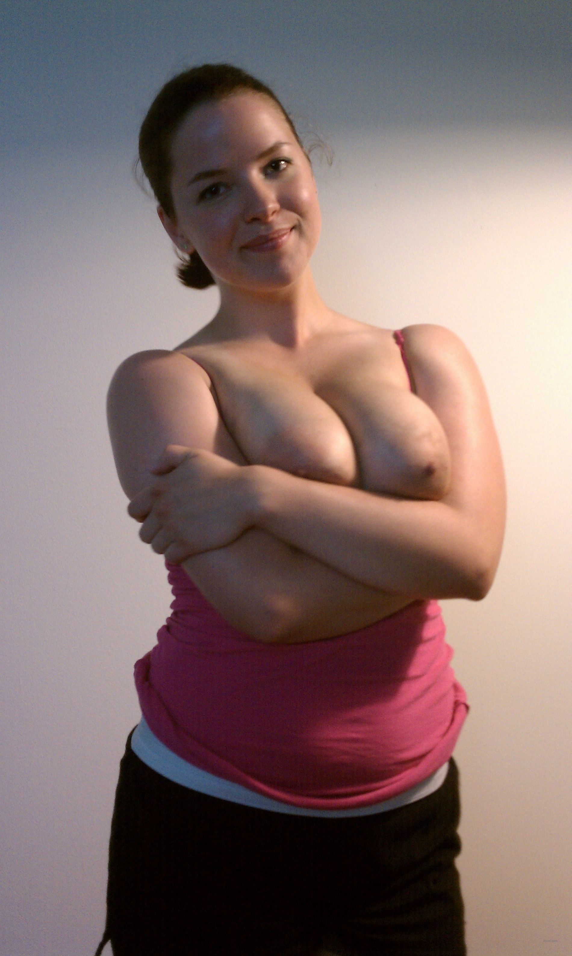 Amateur Busty Babe Masturbates with Vegetables - Explicit Solo Porn Photo