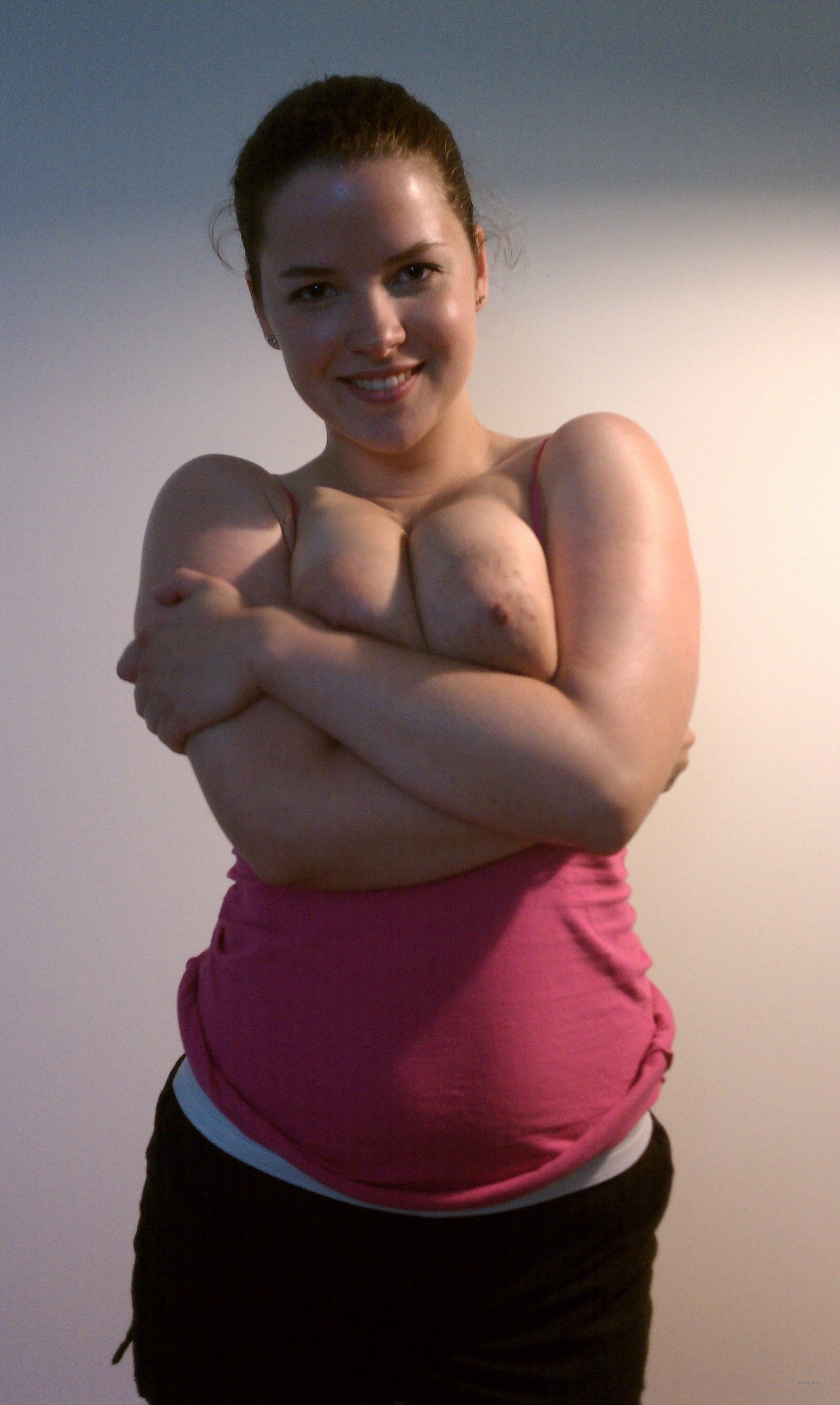 Amateur Busty Babe Masturbates with Vegetables - Explicit Solo Porn Photo