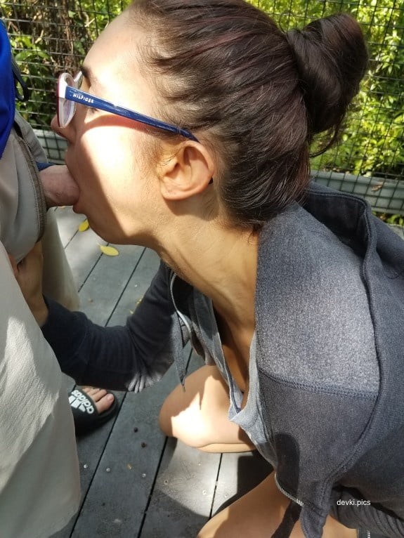 Outdoor Blowjob: Amateur Girl Sucks Dick in Nature - Explicit Porn Photo