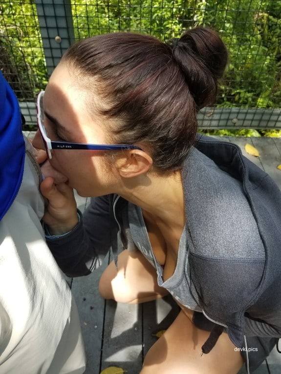 Outdoor Blowjob: Amateur Girl Sucks Dick in Nature - Explicit Porn Photo