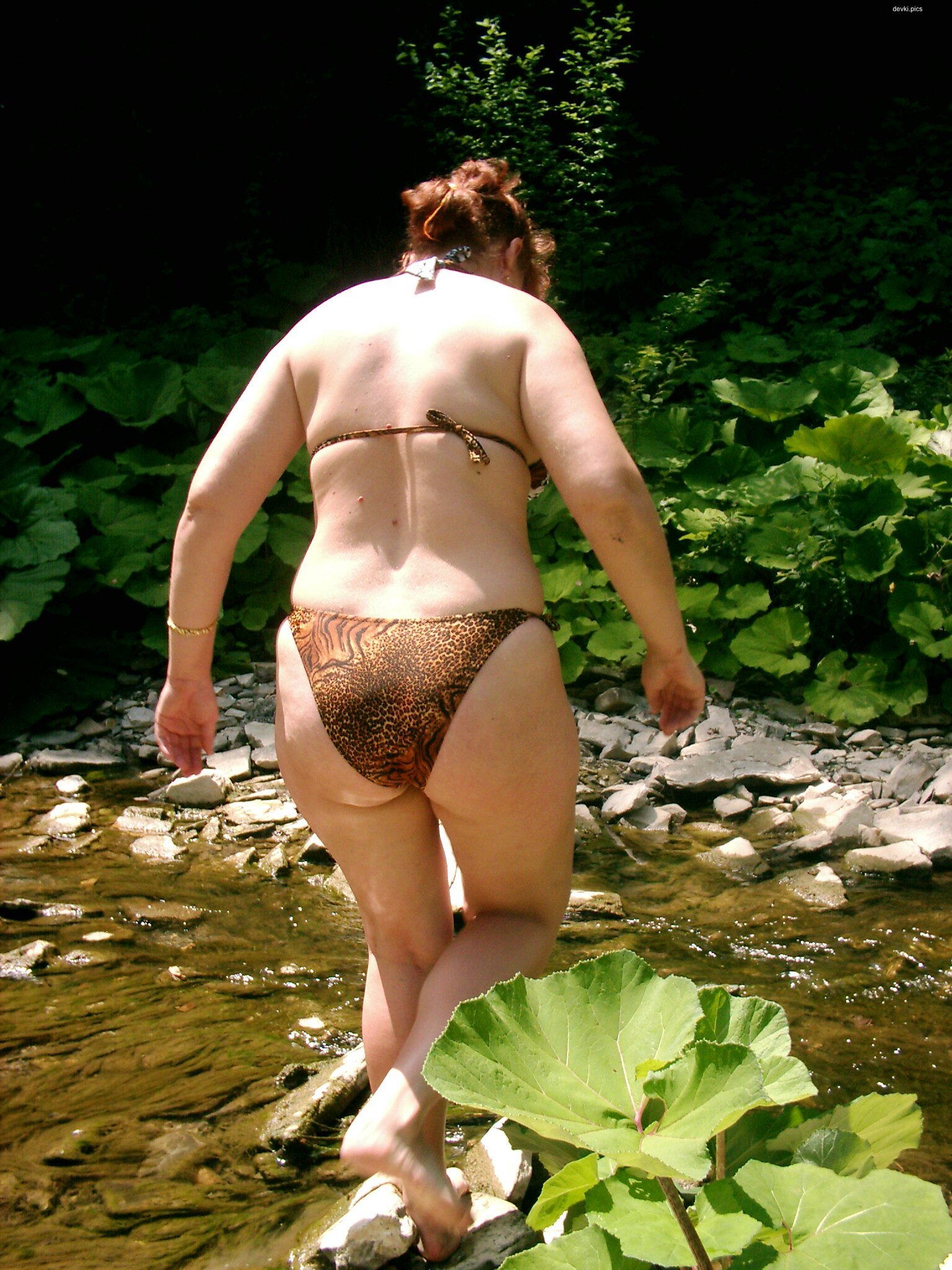 Wild Forest River Walk: Amateur Photo with Explicit Nudity