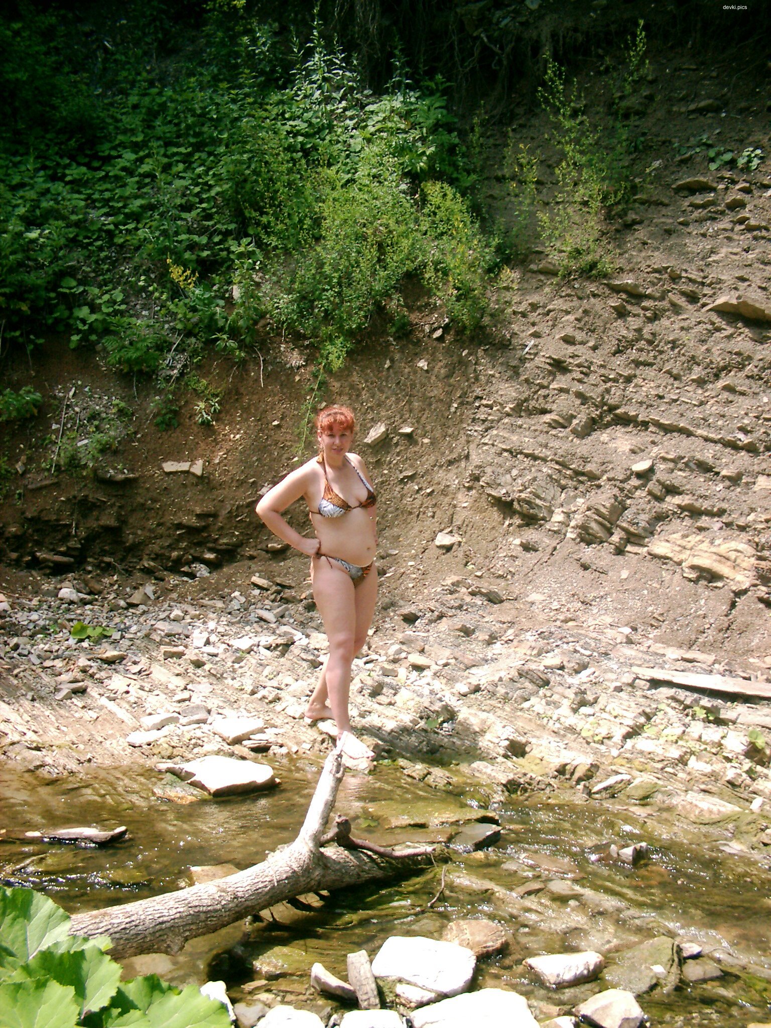 Wild Forest River Walk: Amateur Photo with Explicit Nudity