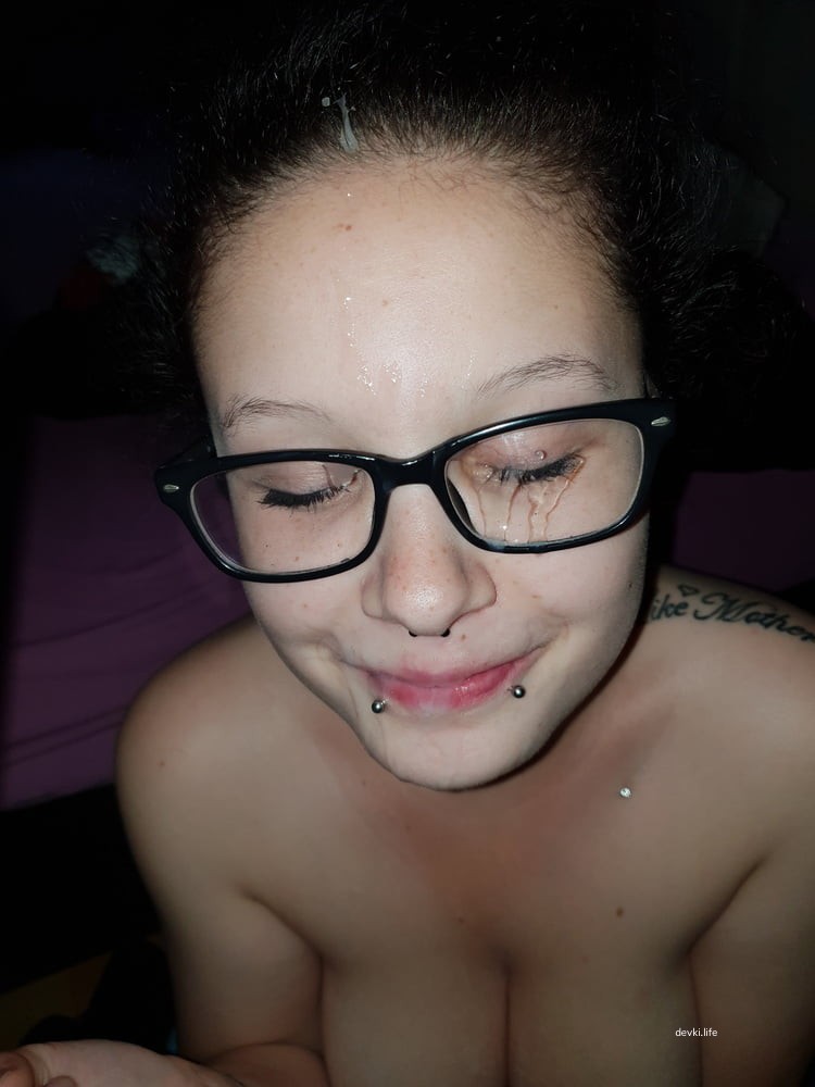 Young Alt Girl Covered in Cum on Face - Amateur Porn Photo