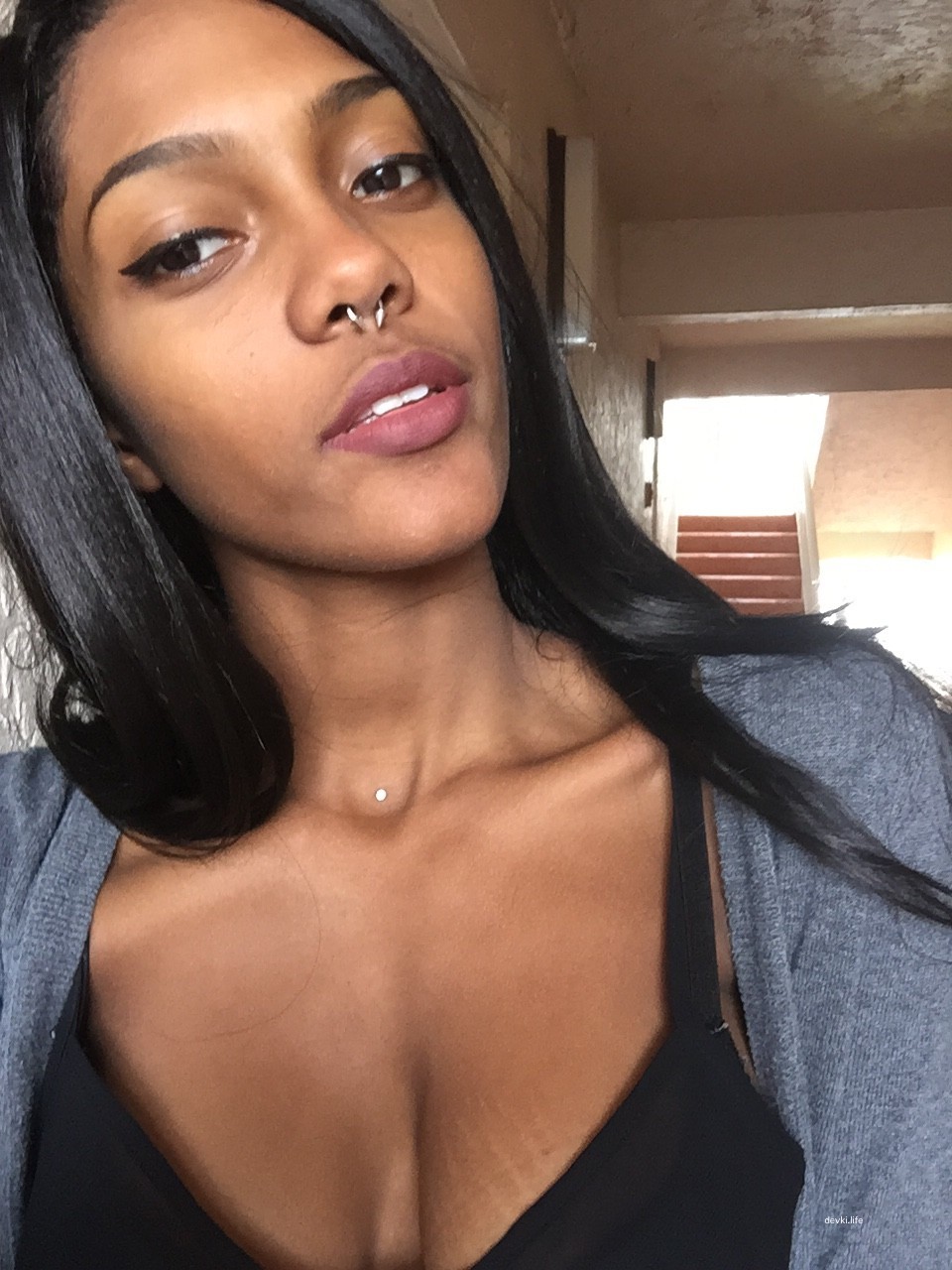 Sexy Chocolate Selfie: Amateur Photo of Stunning Beauty