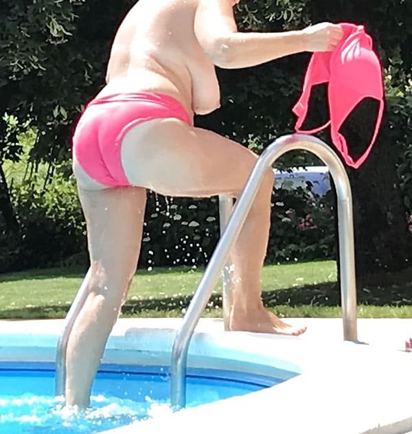 Amateur Babes with Big Tits Posing in Pool - Explicit Poolside Fun