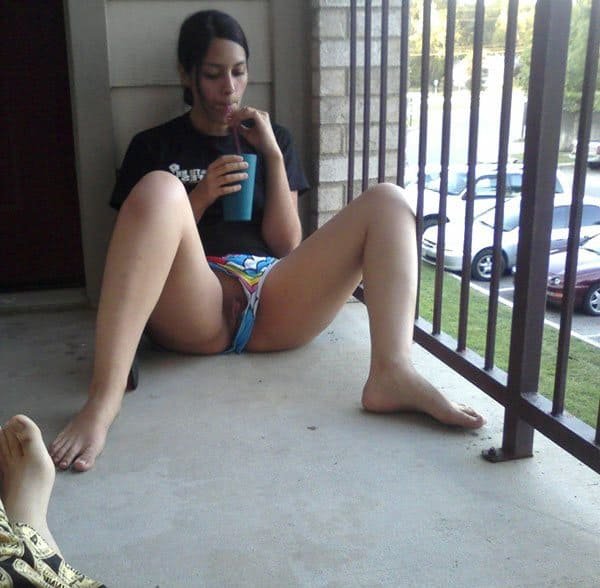 Amateur Babes Pulling Panties Aside, Exposing Their Pussies