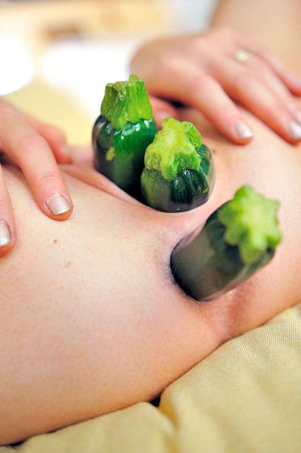 Full cucumber anal amateur porn photo - Explicit anal play with vegetables