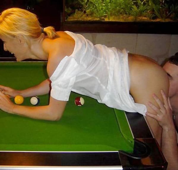 MMF Threesome on Billiard Table: Amateur Porn Photo