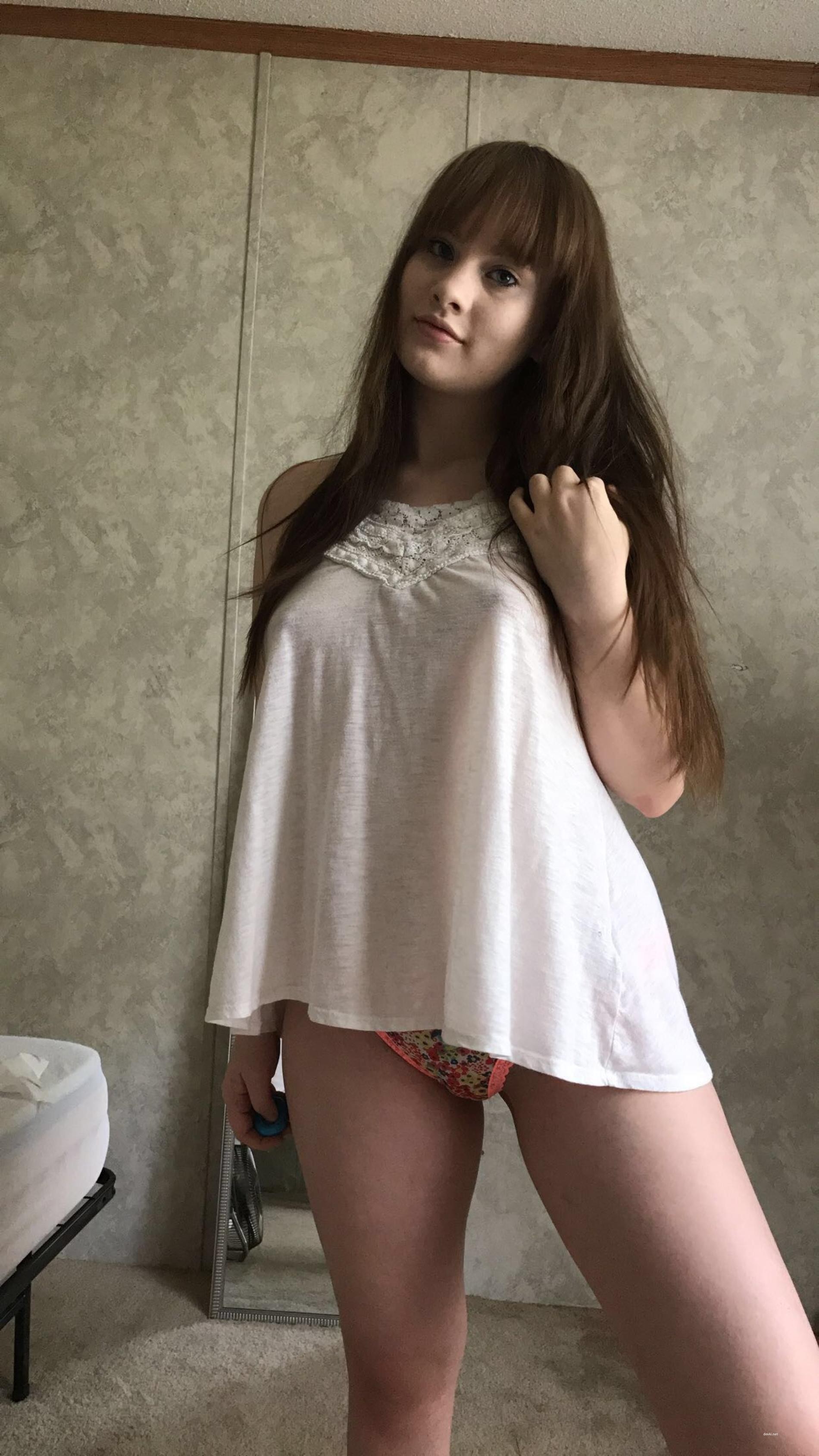 Sexy Amateur Poses in Nightie and Thong - Explicit Photo Shoot