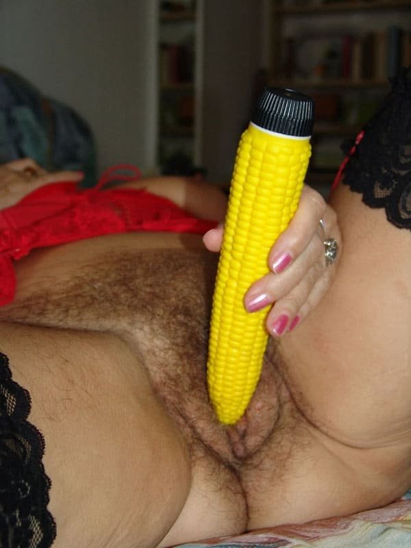 Corn Masturbation: Amateur Porn Photo Featuring Explicit Solo Play