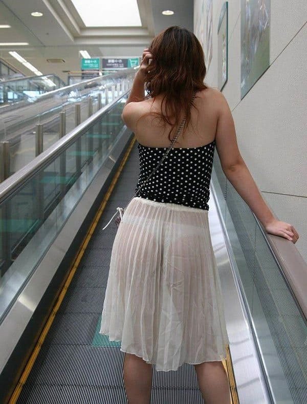 Voyeuristic Upskirt Photos of Girls on Escalators: Explicit Amateur Shots