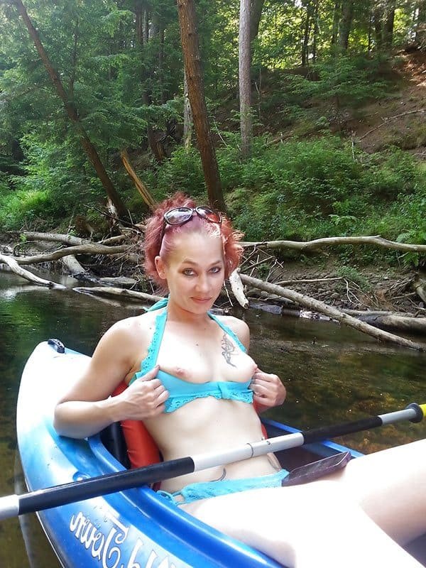 Kayak Adventure Ends in Fiery Redhead Giving Blowjob