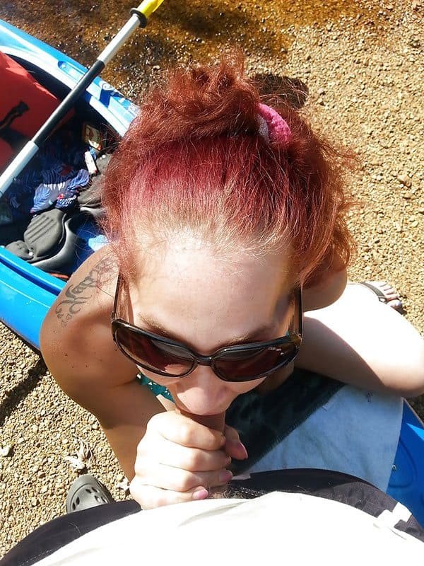 Kayak Adventure Ends in Fiery Redhead Giving Blowjob