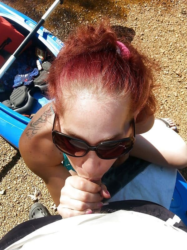 Kayak Adventure Ends in Fiery Redhead Giving Blowjob