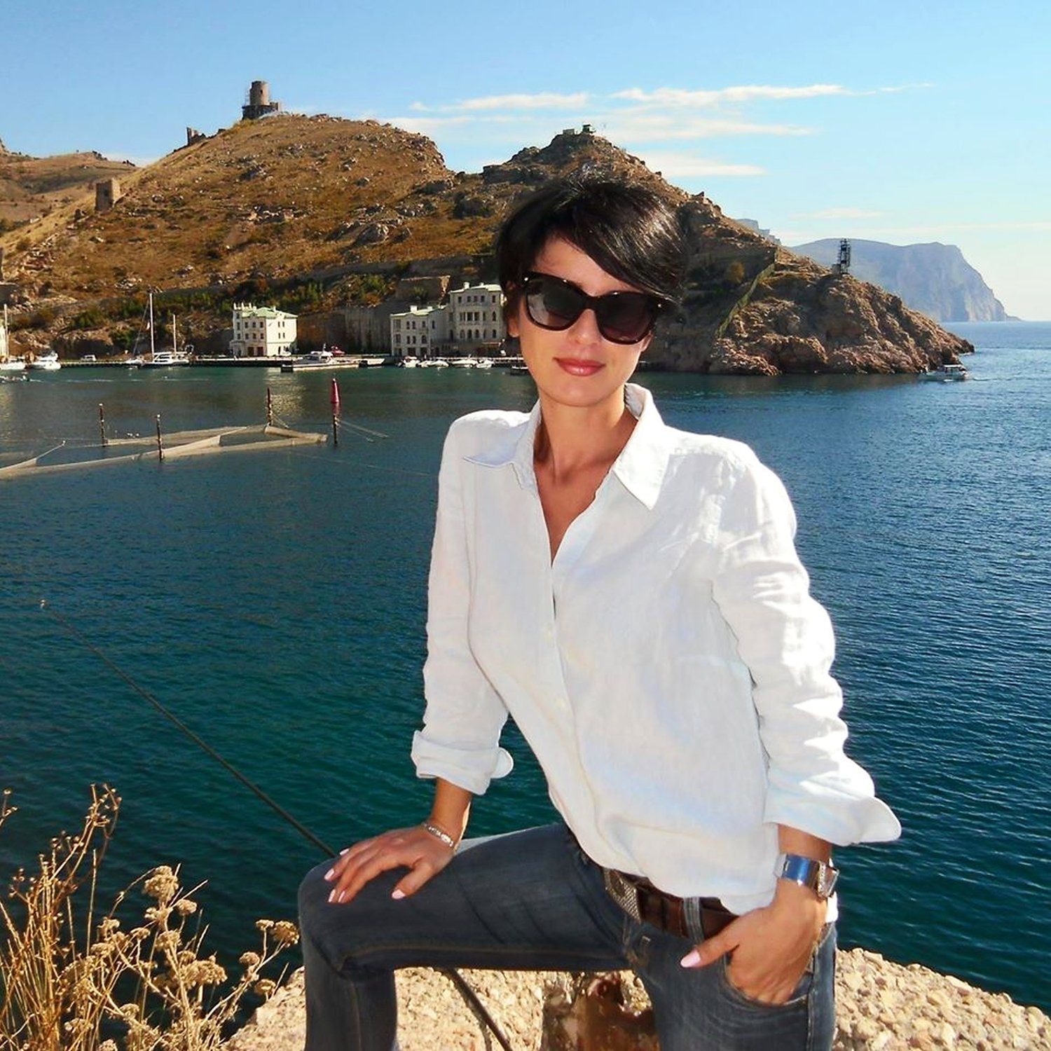 Sensual Brunette Fucks in Sauna - Amateur Porn Photo