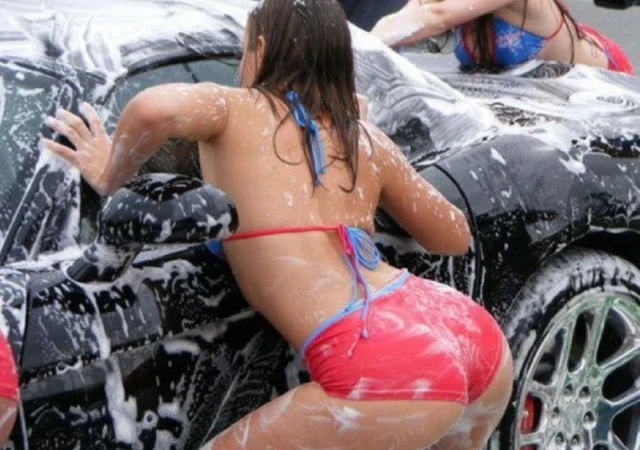 Seductive Bikini Girls Washing Cars - 35 Explicit Photos
