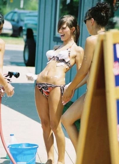 Seductive Bikini Girls Washing Cars - 35 Explicit Photos