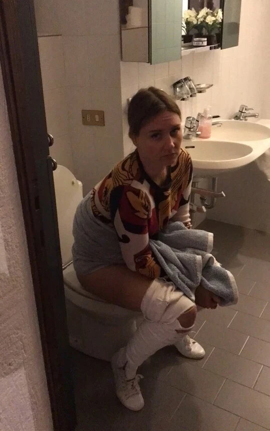 Blonde Sucks and Licks Balls - Explicit Amateur Porn Photo