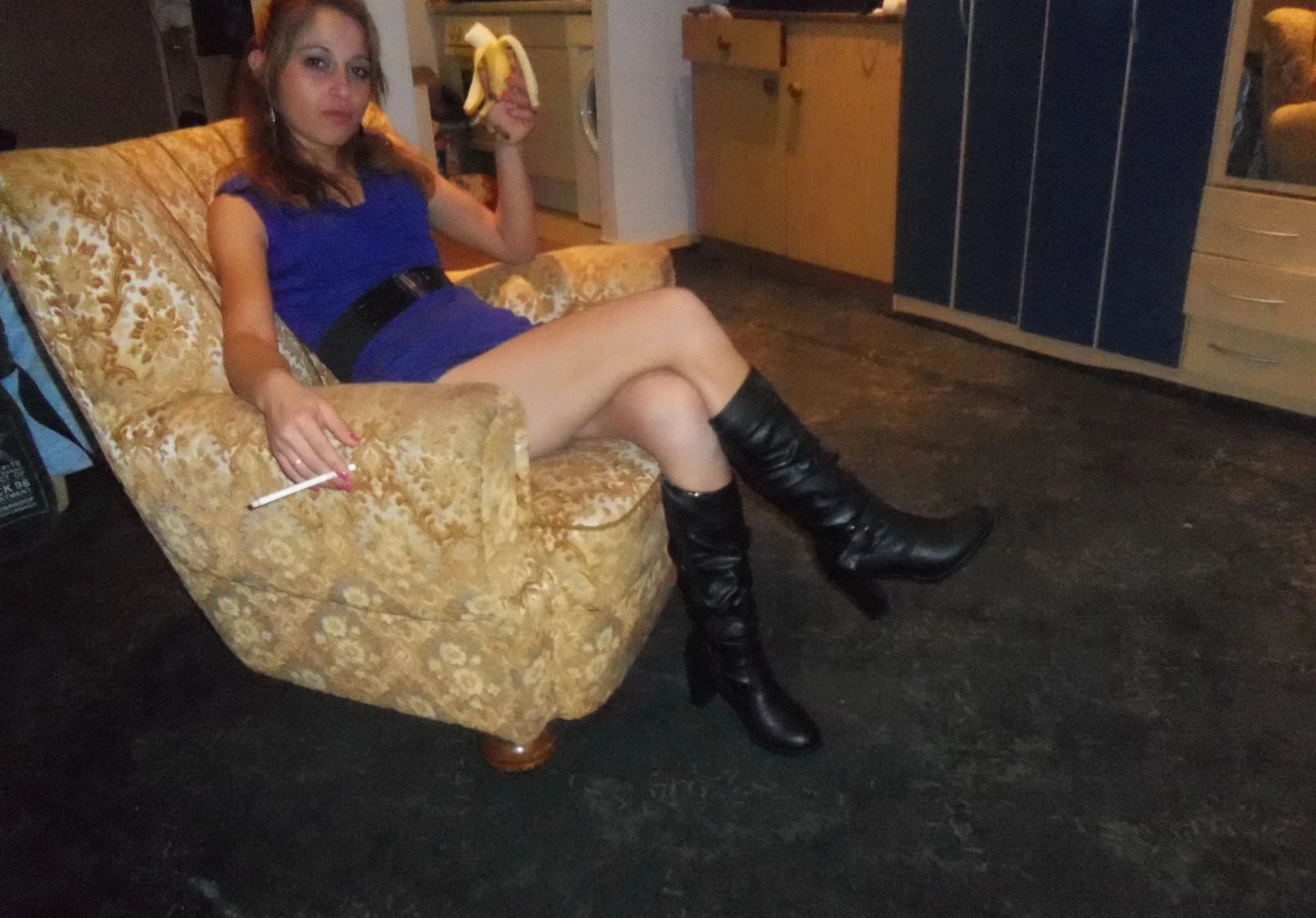 Amateur Girl Strips Pantyhose and Panties for Boyfriend - Explicit Homemade Porn