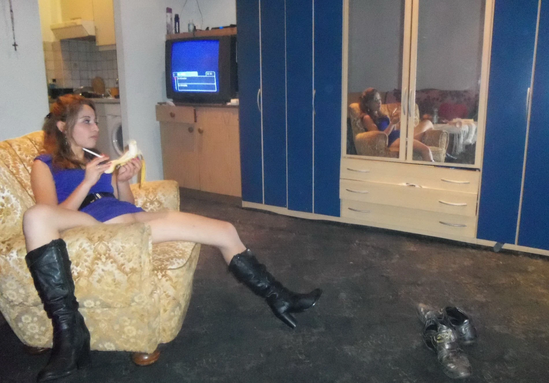 Amateur Girl Strips Pantyhose and Panties for Boyfriend - Explicit Homemade Porn