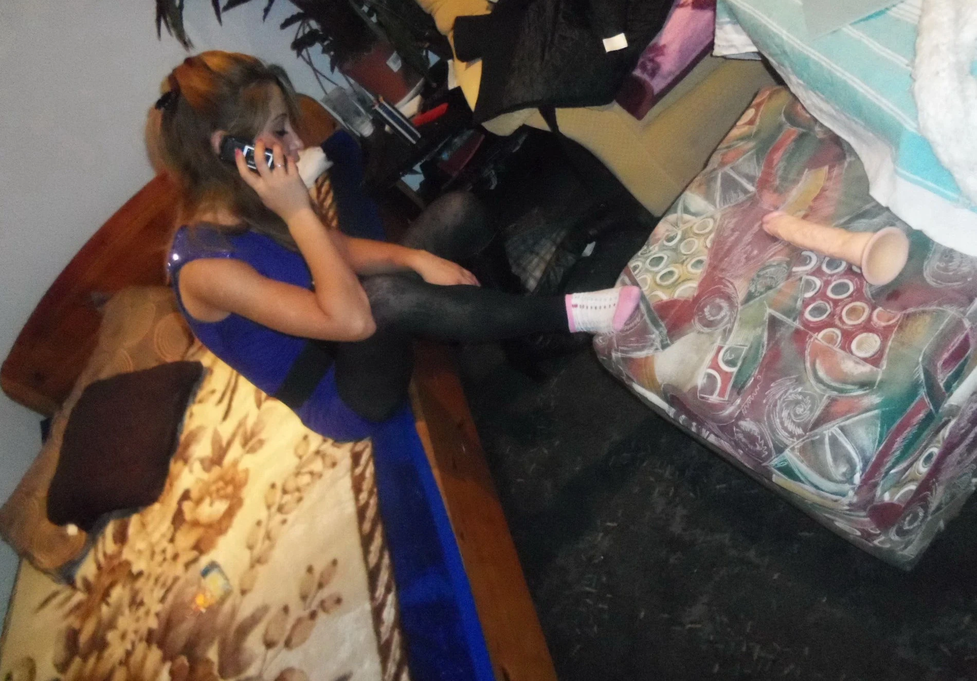 Amateur Girl Strips Pantyhose and Panties for Boyfriend - Explicit Homemade Porn