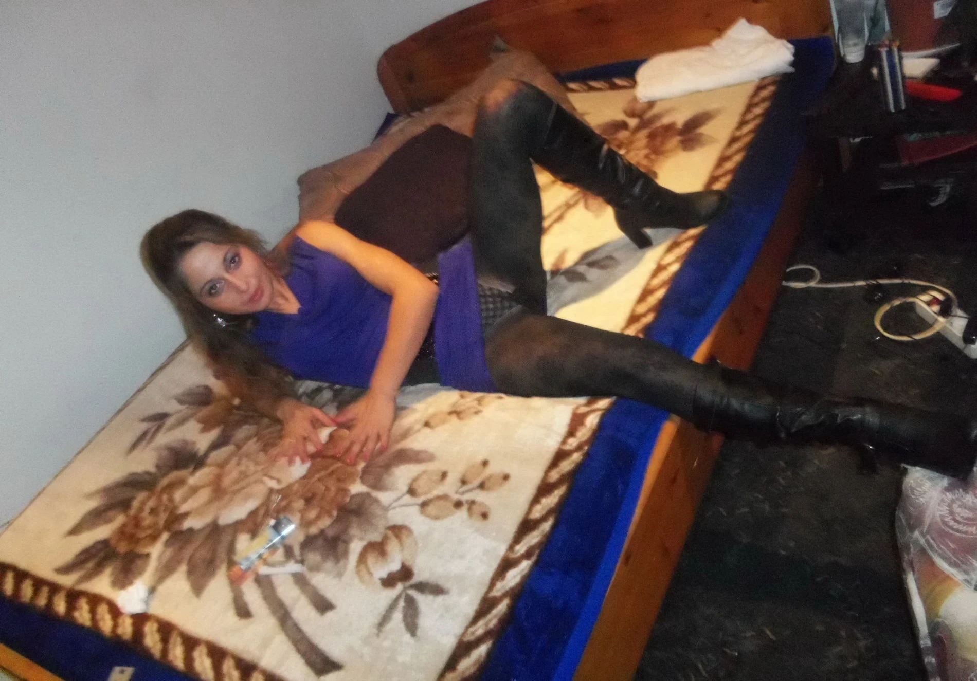 Amateur Girl Strips Pantyhose and Panties for Boyfriend - Explicit Homemade Porn