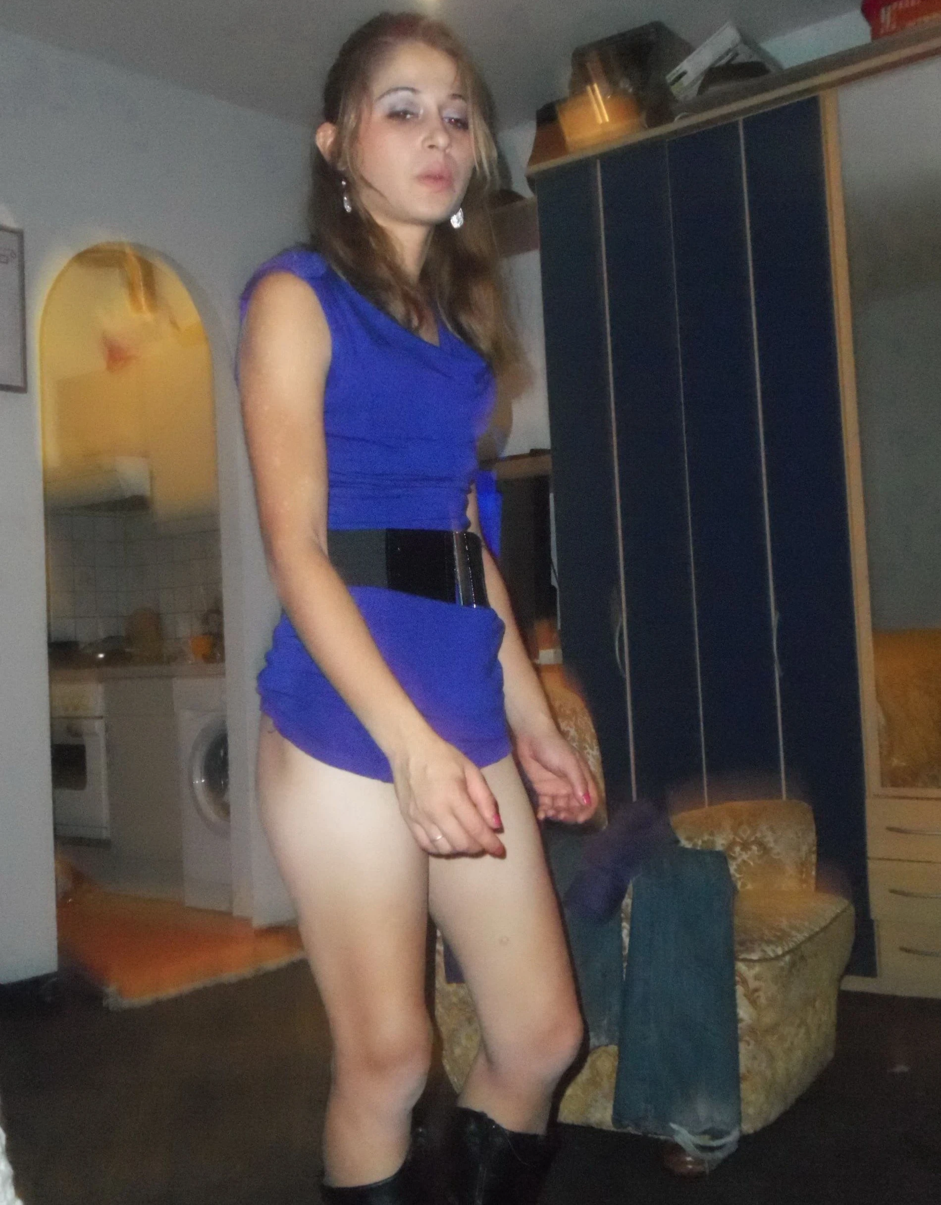 Amateur Girl Strips Pantyhose and Panties for Boyfriend - Explicit Homemade Porn