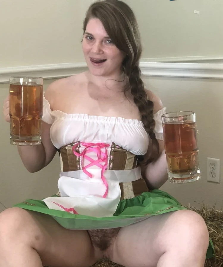 Hot Oktoberfest at Home with Busty Babe - Amateur Photo