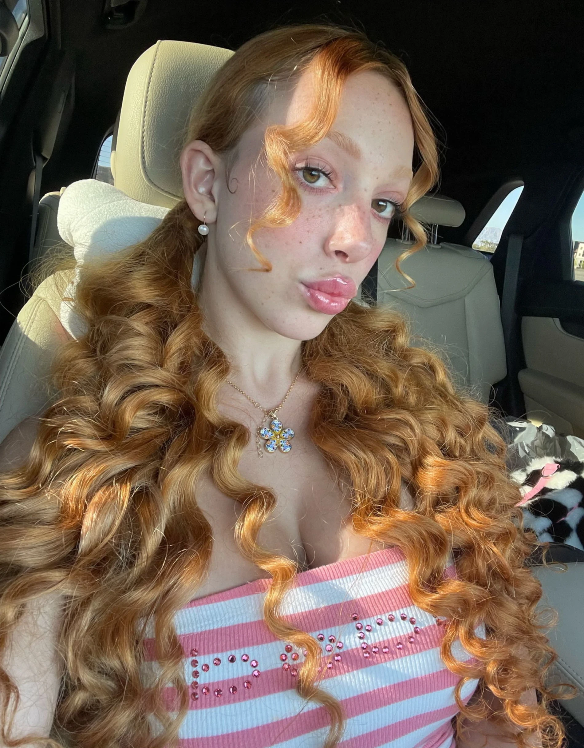 Freckled Busty Blowjob Queen: Explicit Amateur Porn Photo