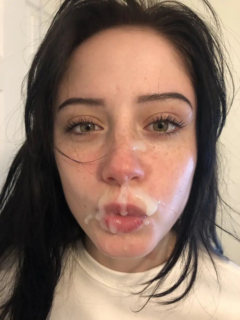 Hot Babe Covered in Cum - Amateur Facial Porn Photo