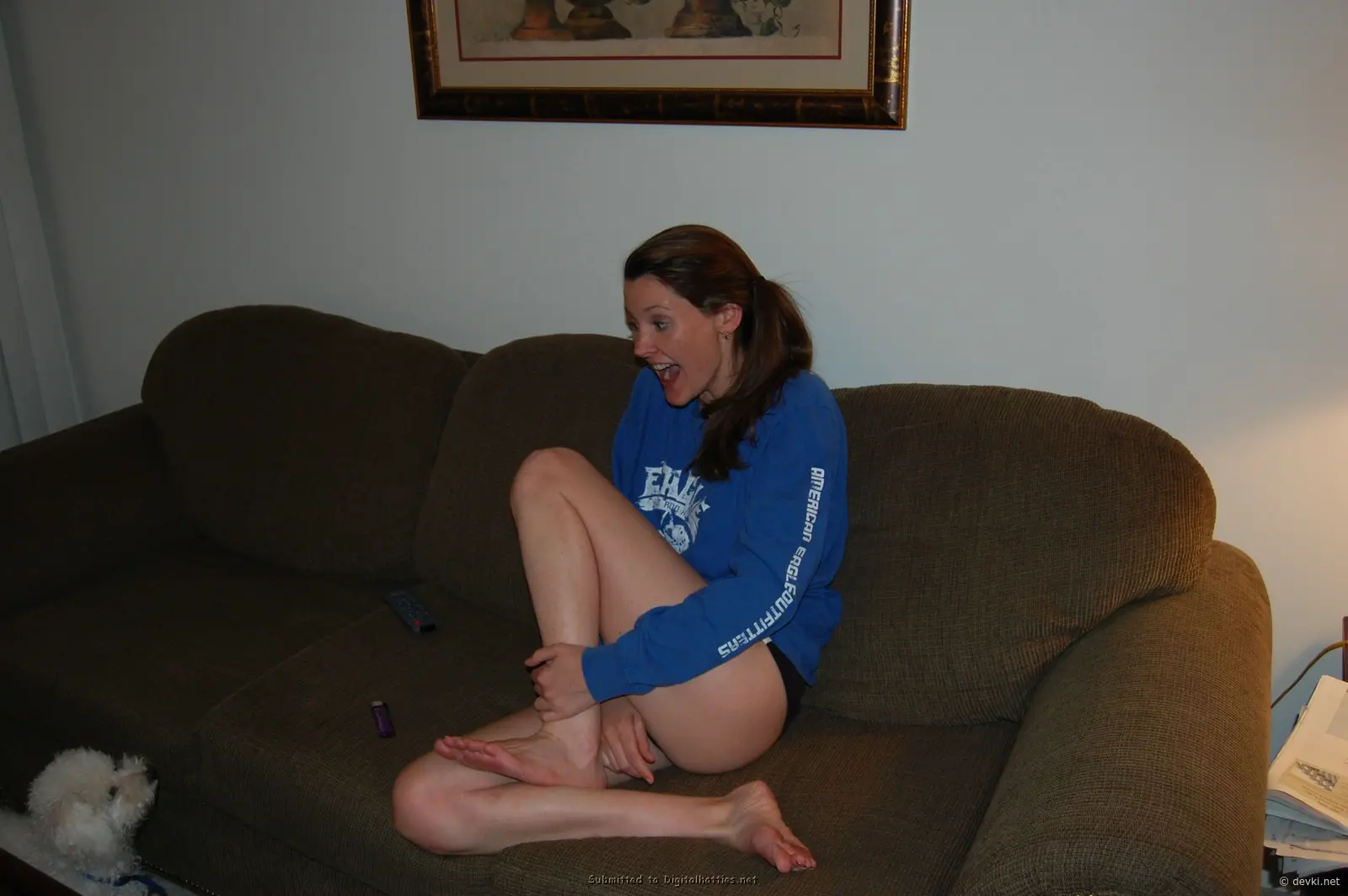 Bitch Plays with Cock: Amateur Porn Photo