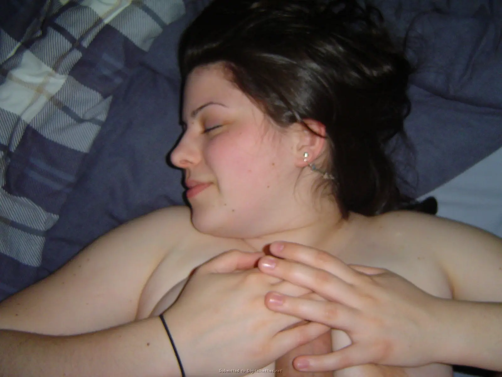 Hardcore Amateur Porn: Cock Thrust Between Tits - Explicit Photo