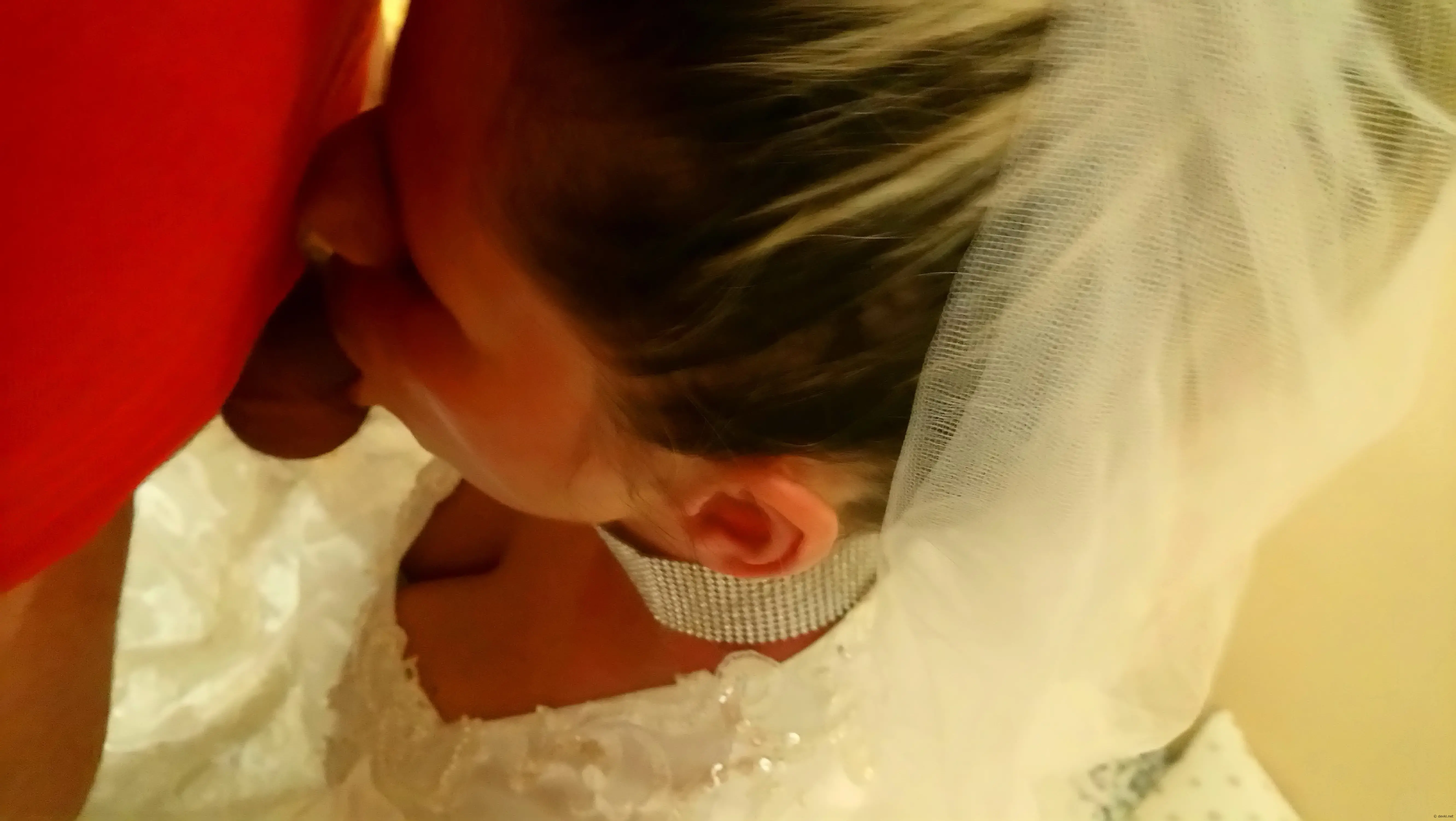 Wedding Dress Blowjob: Amateur Porn Photos of Sucking Bride