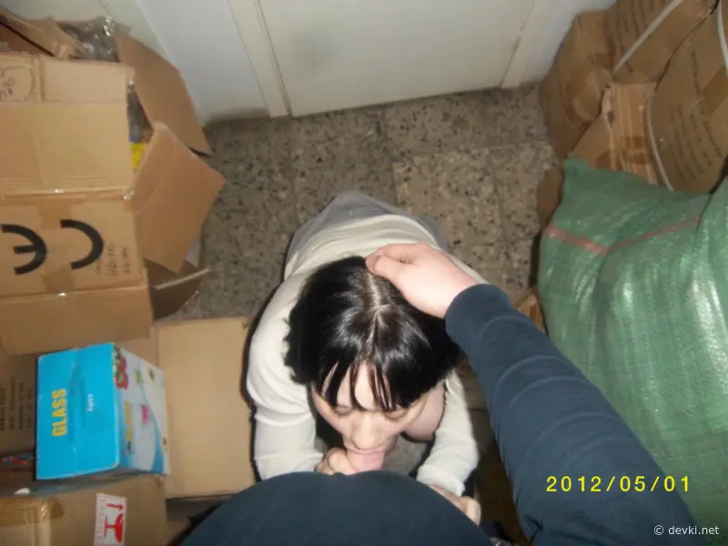 Hot Amateur Natalya from Tallinn Sucking at Work - Explicit Blowjob Photo