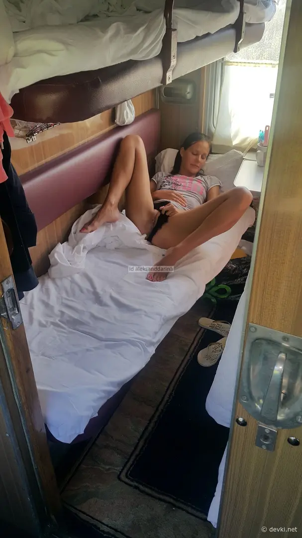 Blowjob in Train Compartment: Explicit Amateur Porn Photo