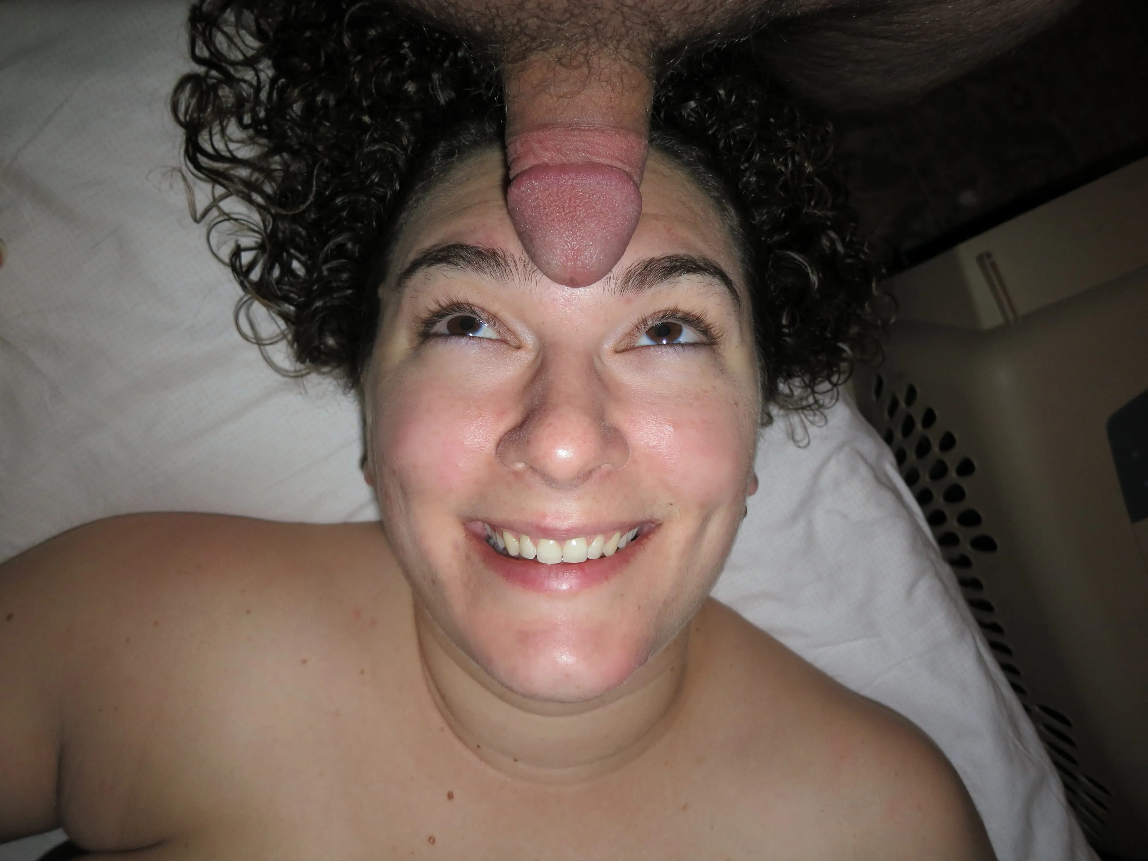 Blowjob in Car: Amateur Slut Sucks Lover's Cock - Explicit Amateur Porn Photo