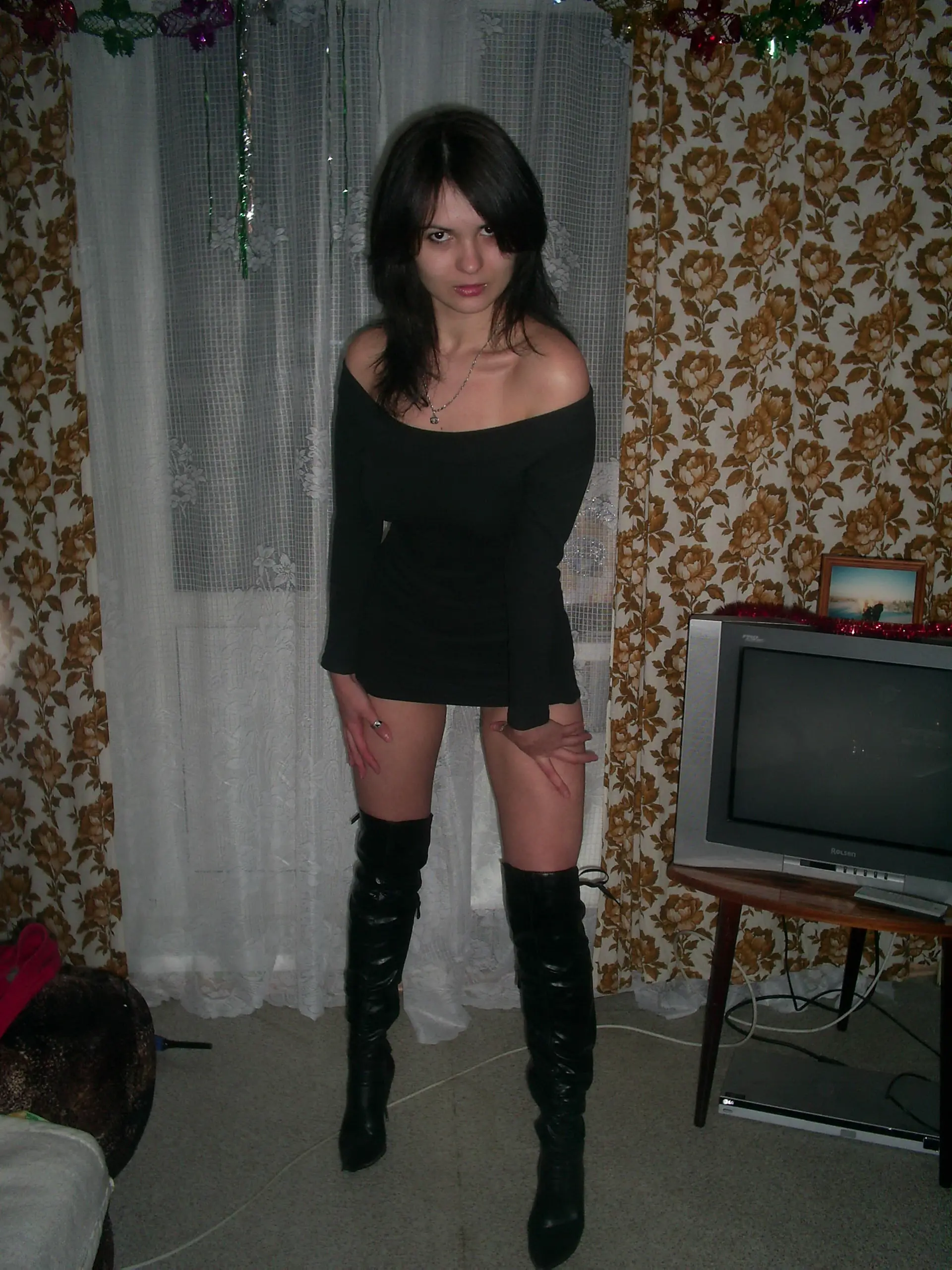 Seductive Lingerie and Boots Pose - Explicitly Sexy Photoshoot