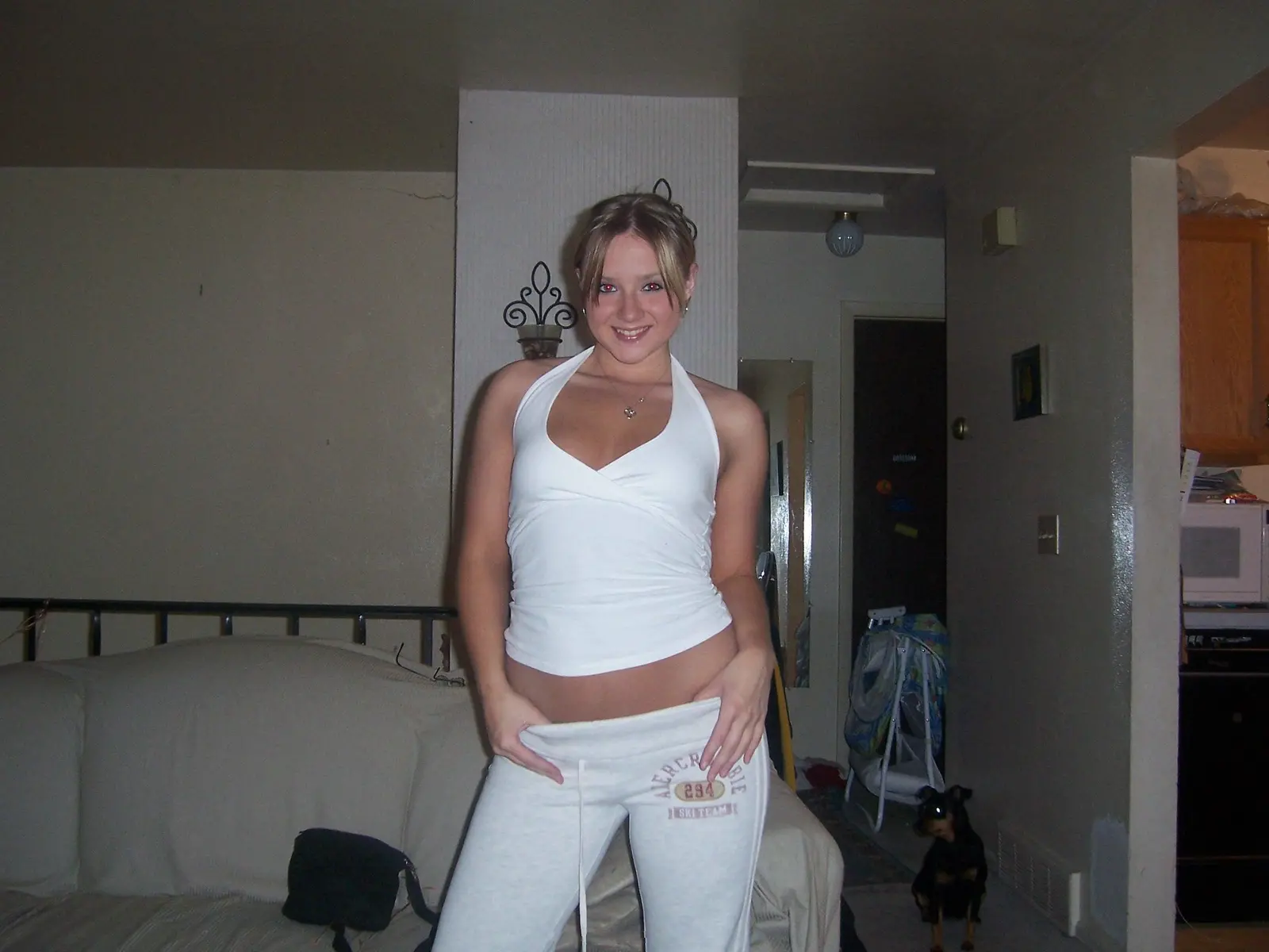 Hot babe covered in cum after blowjob