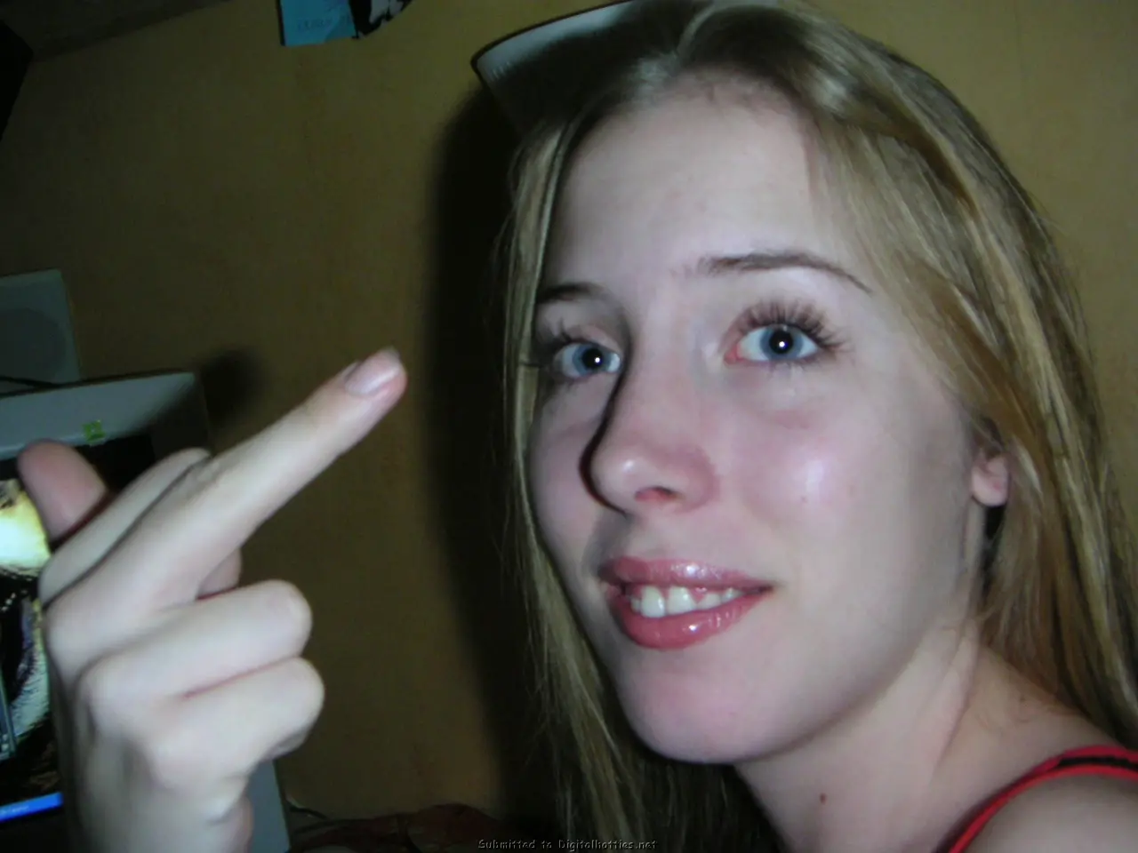 Skinny girl masturbates with dildo and vibrator - Amateur porn photo.