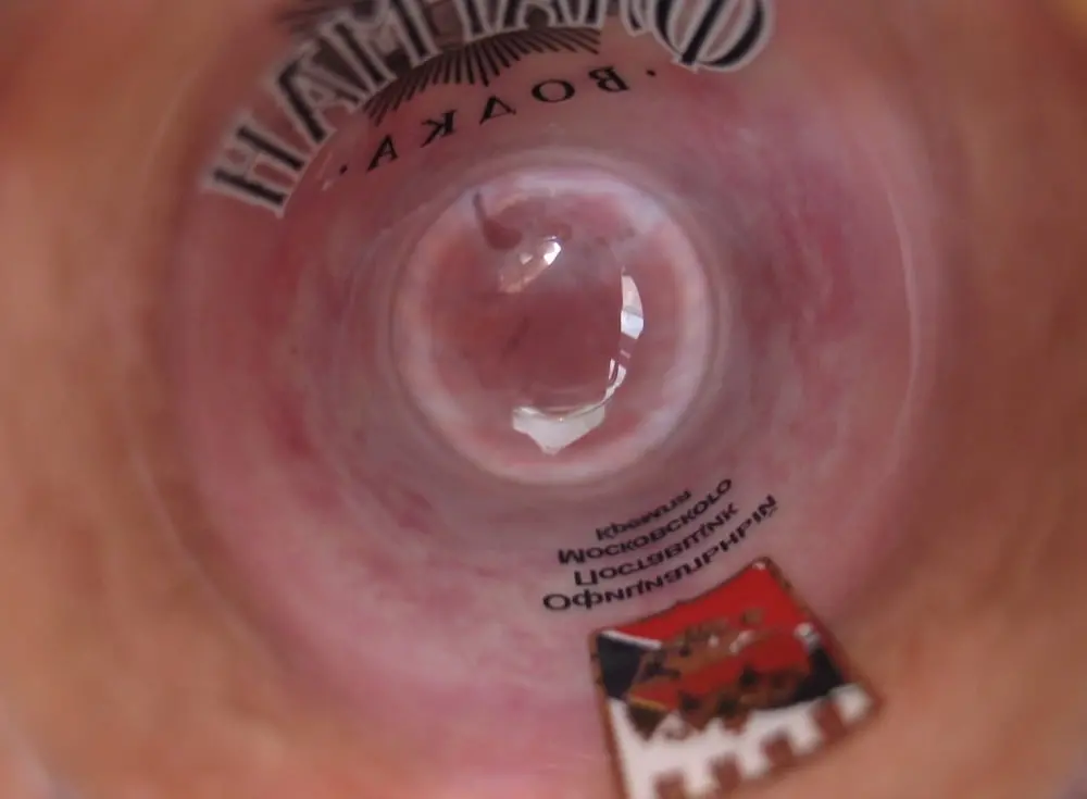 Cute Blonde Inserts Clear Dildo - Explicit Amateur Porn Photo