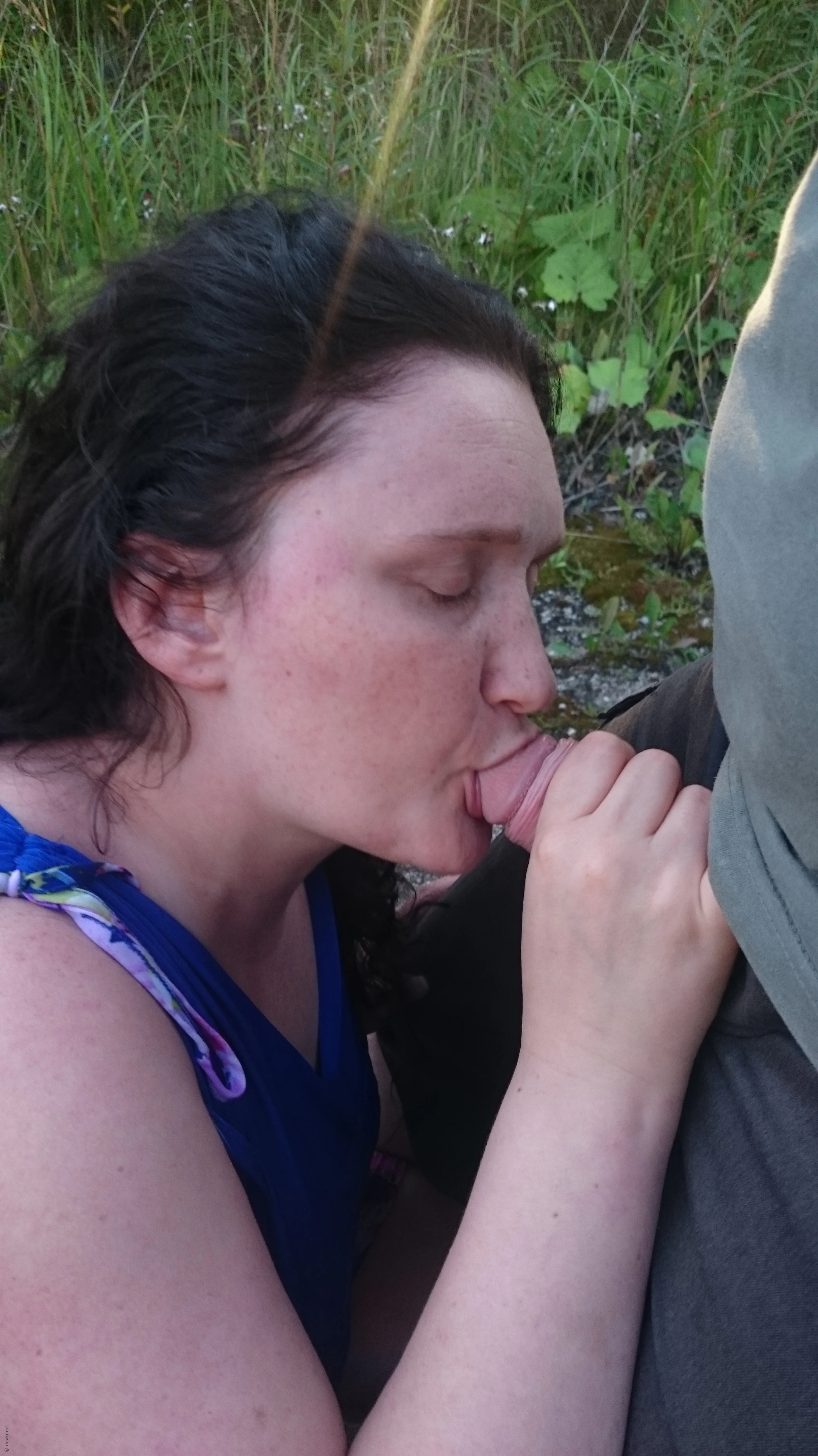 Outdoor Blowjob by Amateur Slut - Explicit Blowjob Porn Photo