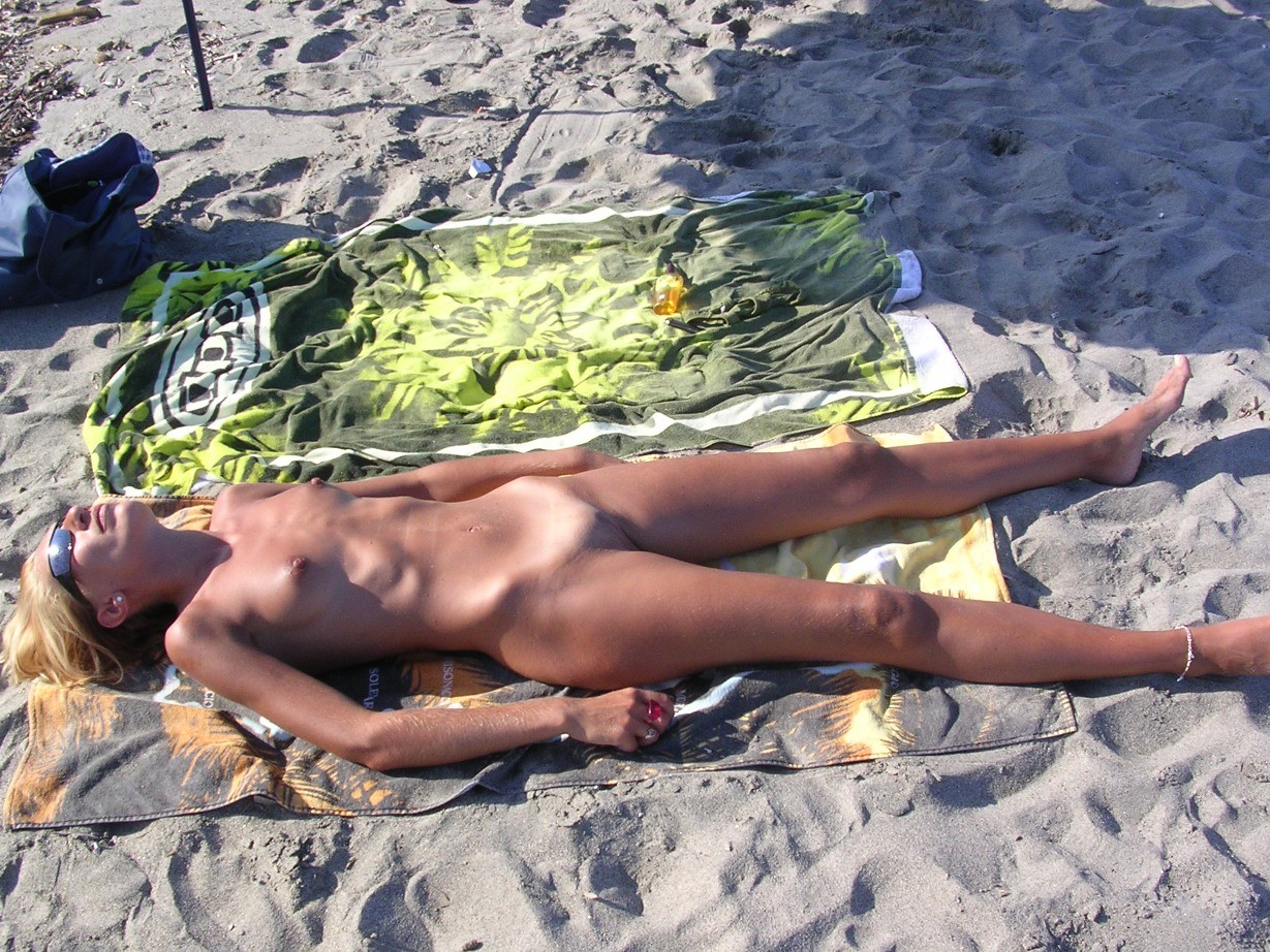 Fully Naked MILF on Beach